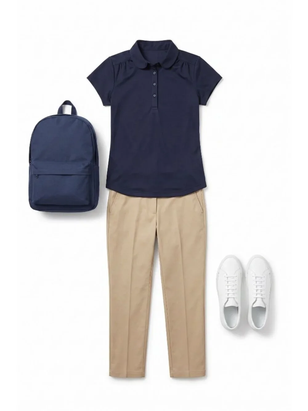 IZOD Girls L 14-16 Navy Blue School Uniform Polo Shirt Short Sleeve NEW Large